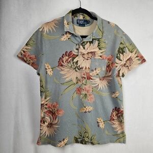 Polo Ralph Lauren Vintage Dusty Floral Y2K Short Sleeve Polo Size L Custom Fit